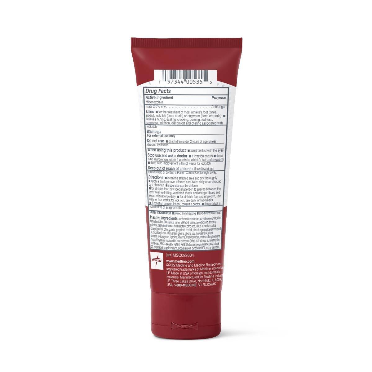 Medline Remedy antifungal cream tube applied for targeted relief on affected skin