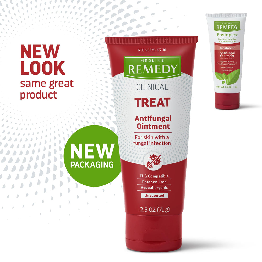 Medline Remedy antifungal ointment applied to the foot for athlete's foot relief.