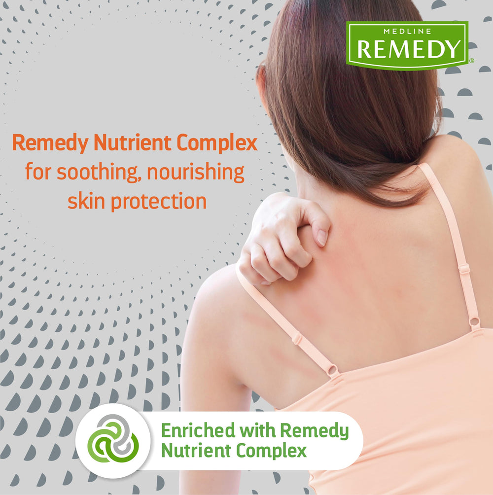 Medline Remedy wetness-defense layer on skin, creating lasting moisture barrier.
