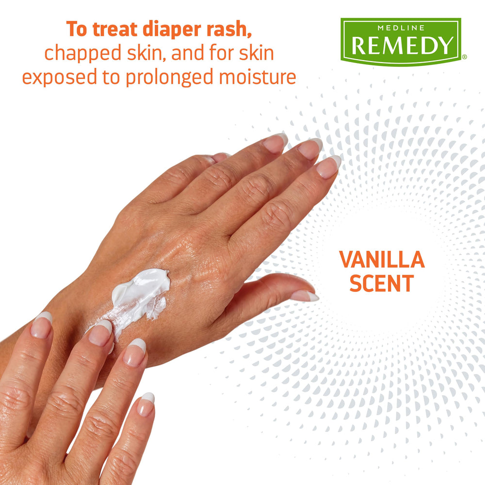 Application on skin demonstrates paste for diaper rash relief.