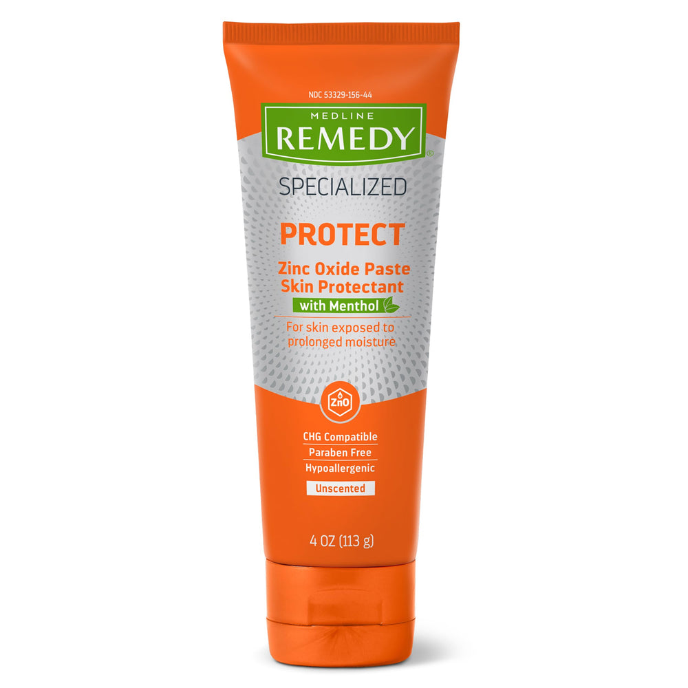 Medline Remedy zinc-oxide paste tube ready for application, forming a protective barrier.
