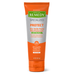 Medline Remedy zinc-oxide paste tube ready for application, forming a protective barrier.