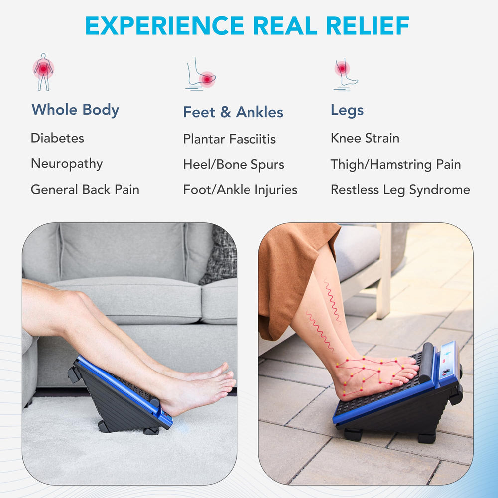 MedMassager Classic in-use under desk for convenient at desk relaxation