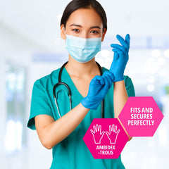 Medpride nitrile gloves powder-free; comfortable, non-irritating wear for long tasks.
