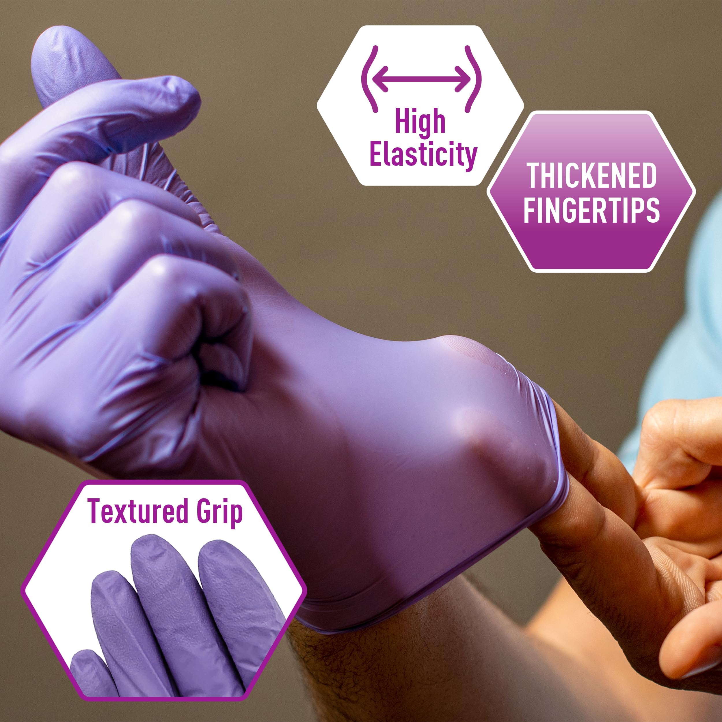 MedPride smooth exterior finish gloves make easy donning in medium.