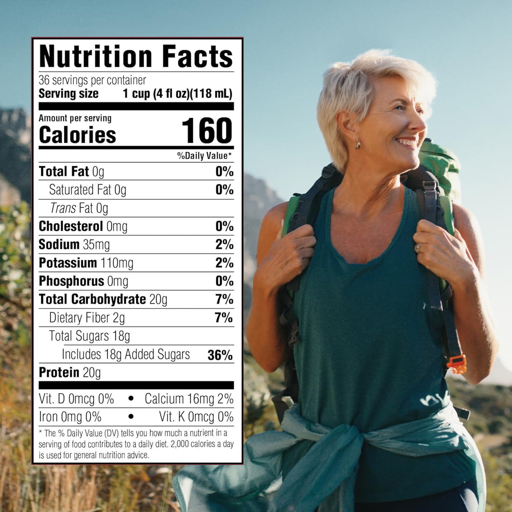 Medtrition Gelatein Plus Cherry pour illustrates quick mix for on-the-go nutrition.