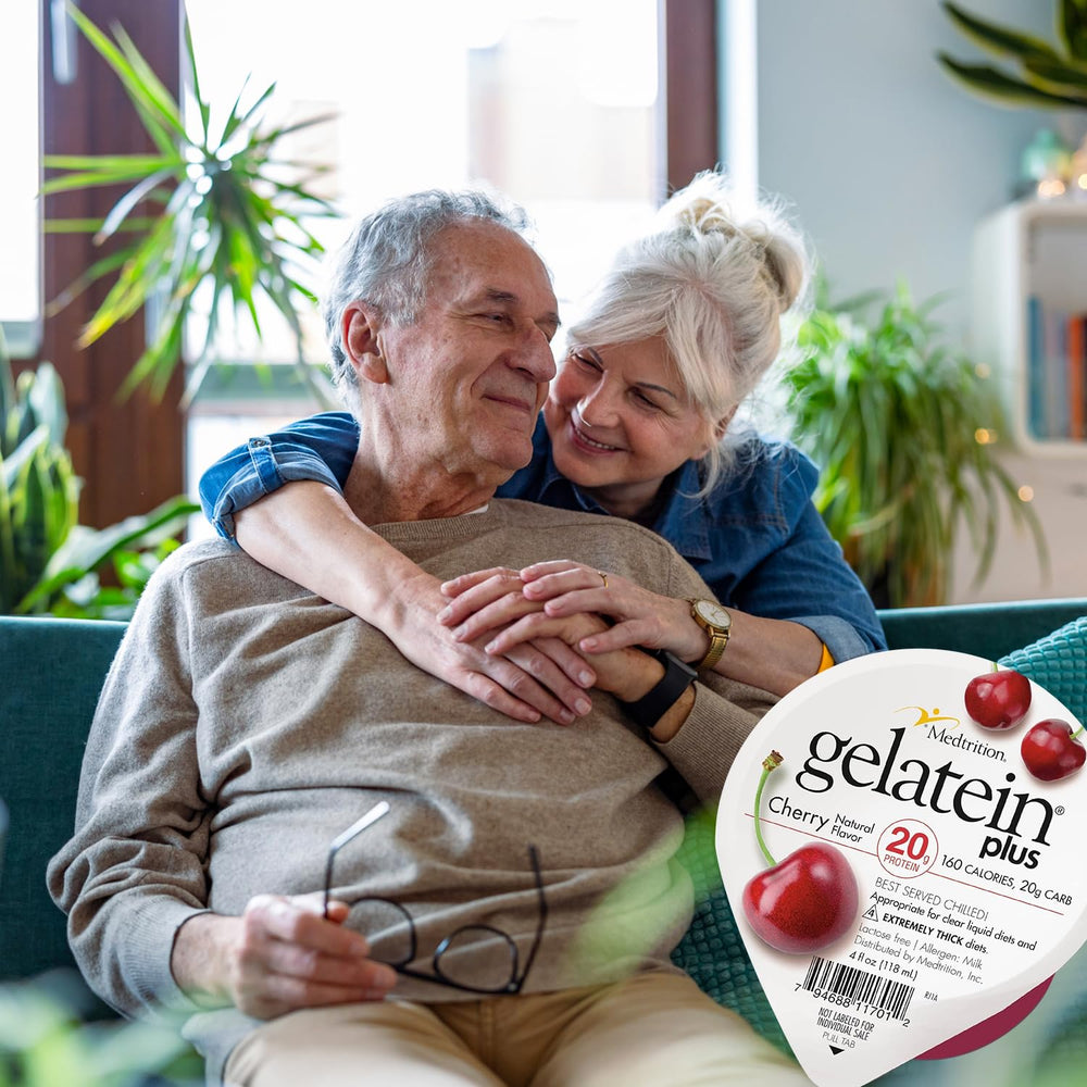 Medtrition Gelatein Plus Cherry serving suggestion offers easy mix and enjoy.