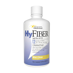 Medtrition HyFiber daily liquid fiber bottle shown for daily soluble fiber support for regularity