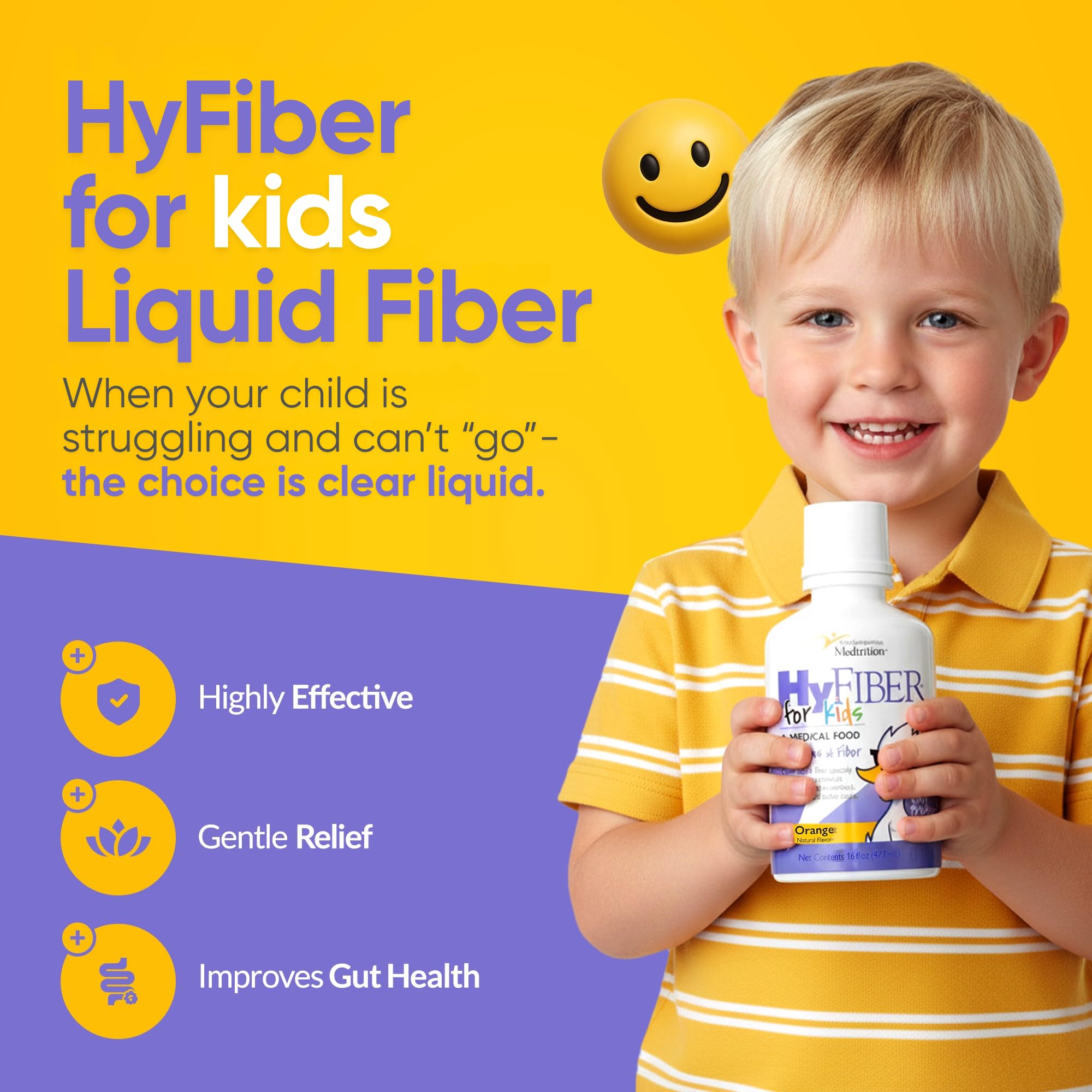 Medtrition HyFiber Kids serving portion highlighting an easy daily fiber dose for kids