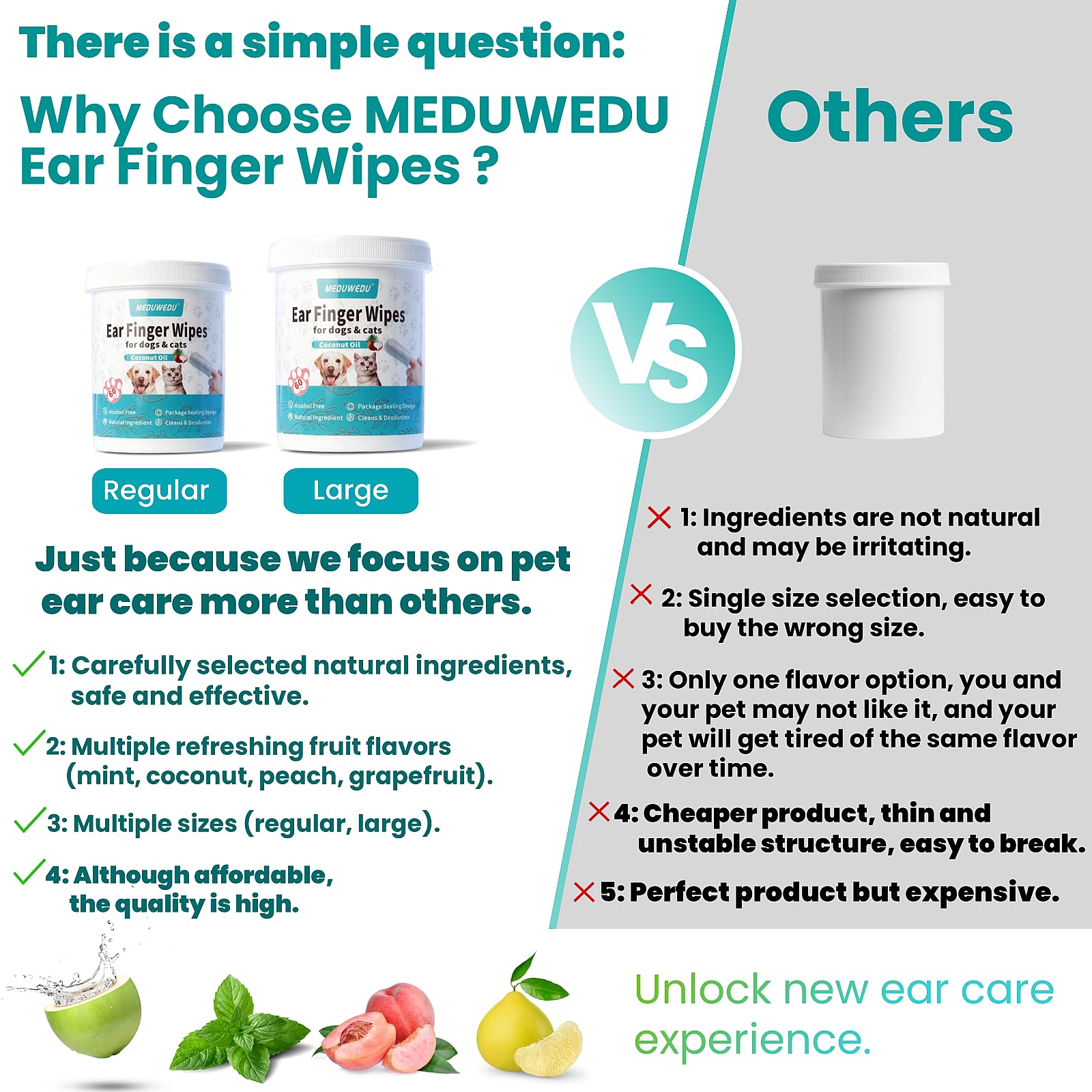 MEDUWEDU ear cleaner finger wipes used on a cat for quick cleaning