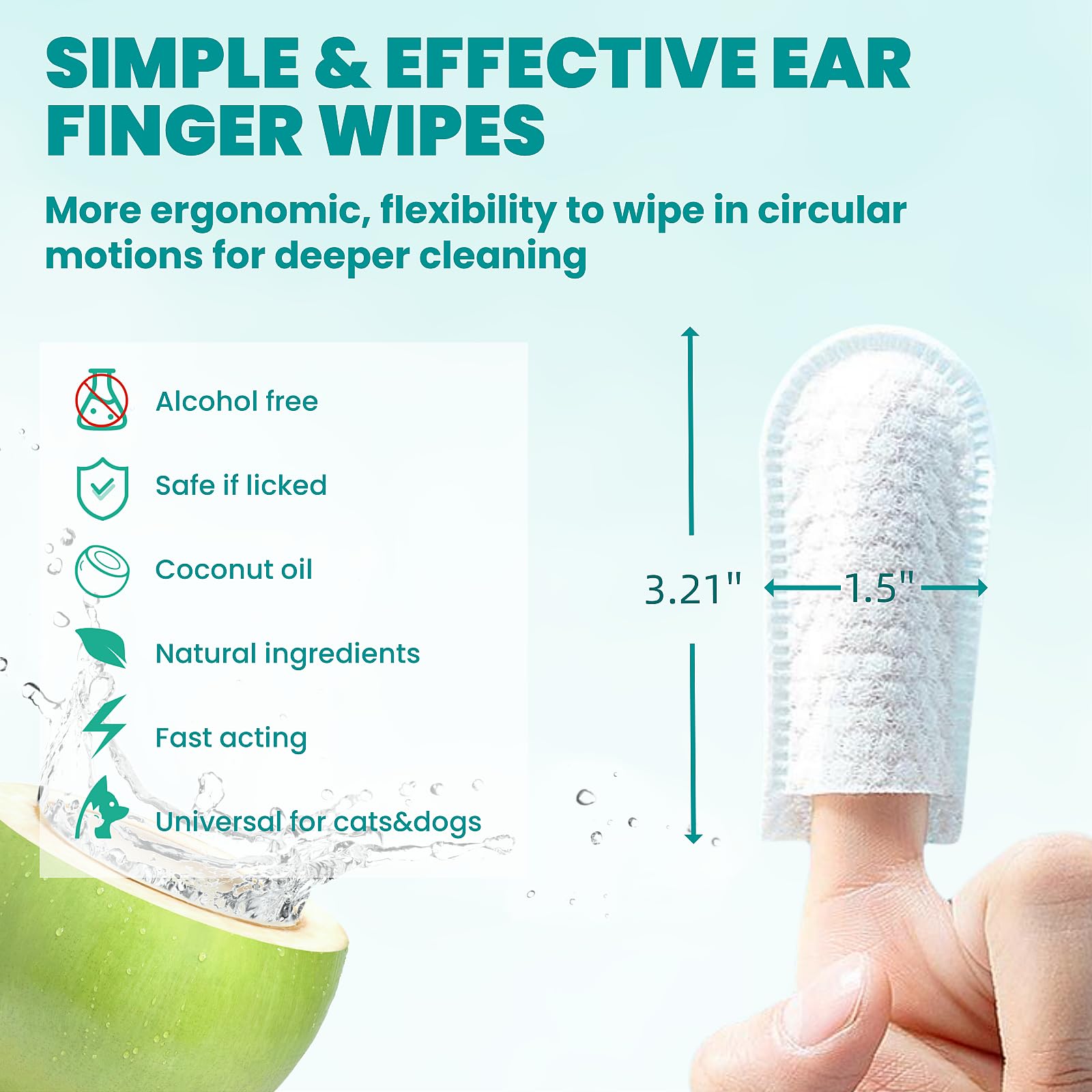 MEDUWEDU ear cleaner finger wipes fruity coconut scent deodorizes ears