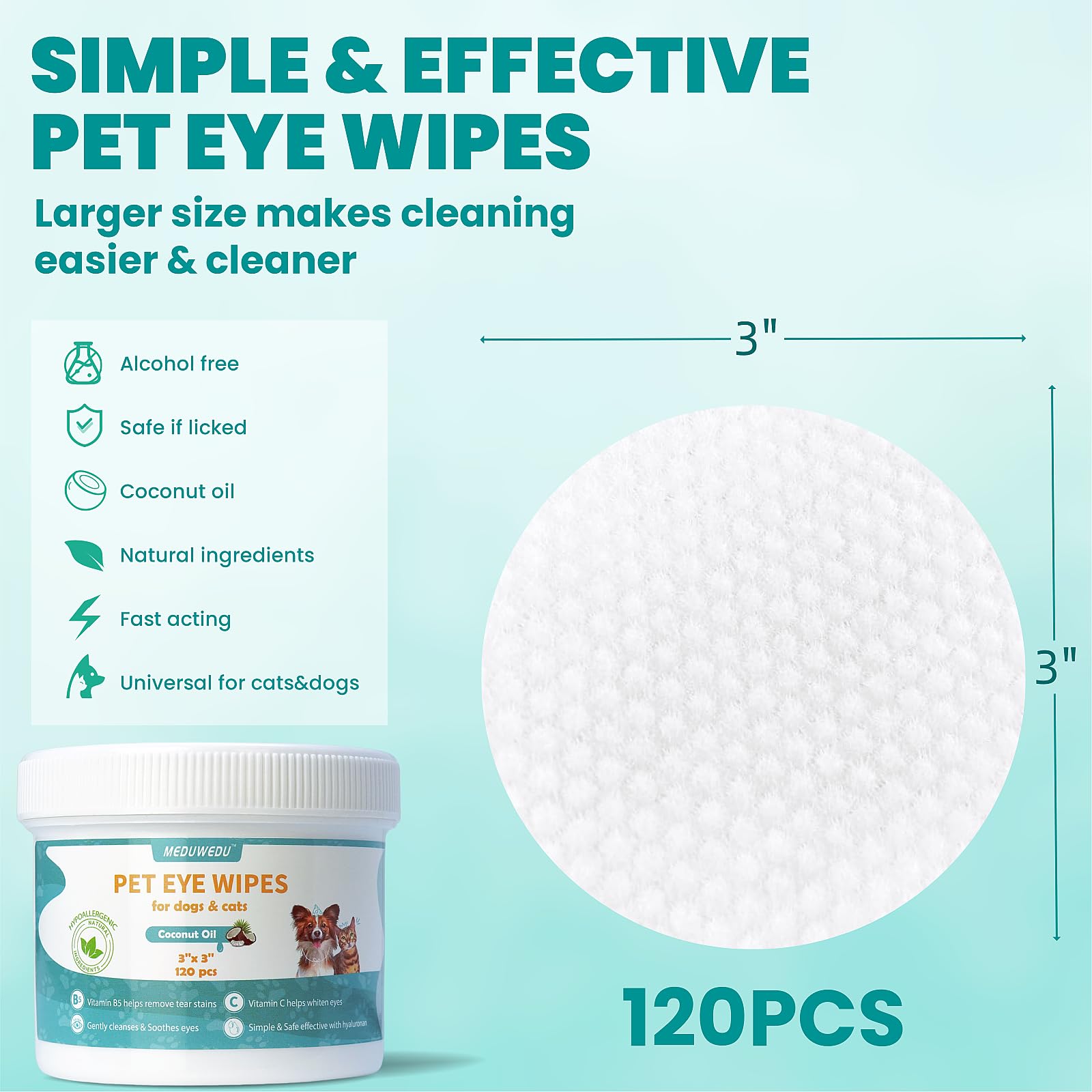 MEDUWEDU Eyes Wipes honeysuckle-aloe soothing skin around eyes