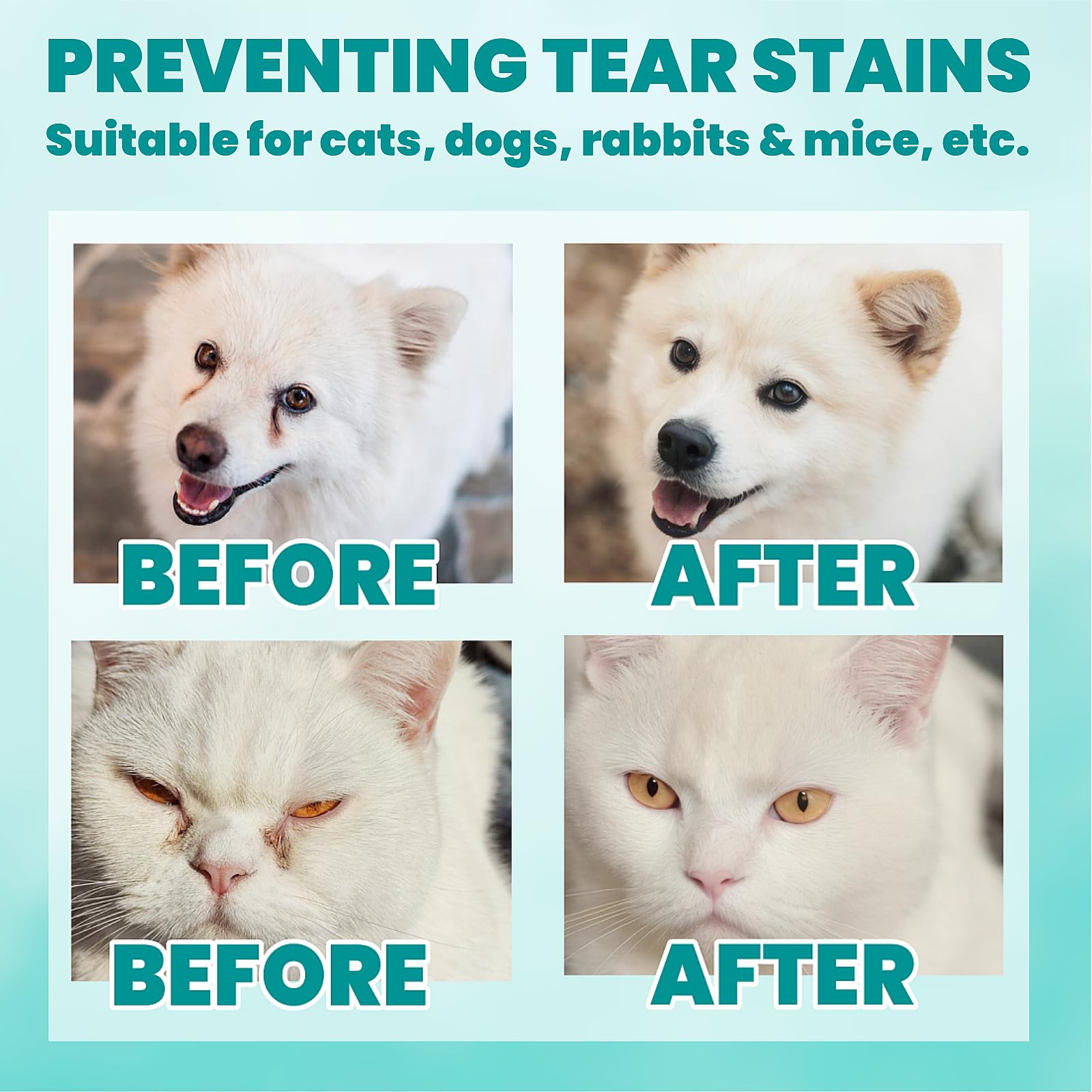 MEDUWEDU Eyes Wipes natural-formula for safe, gentle cleaning of pet eyes