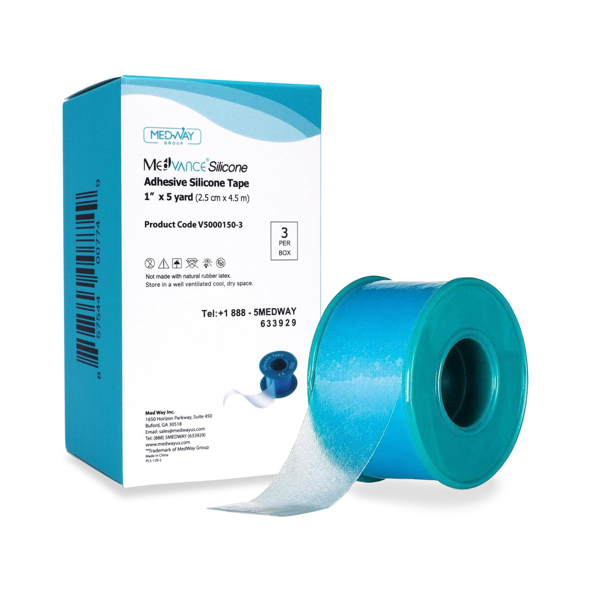 MedVance silicone tape perforated roll 1 inch for secure wound dressing changes.