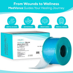 MedVance soft silicone tape applied on skin for secure, gentle dressing changes
