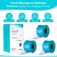MedVance soft silicone tape close-up shows gentle adhesion without residue.