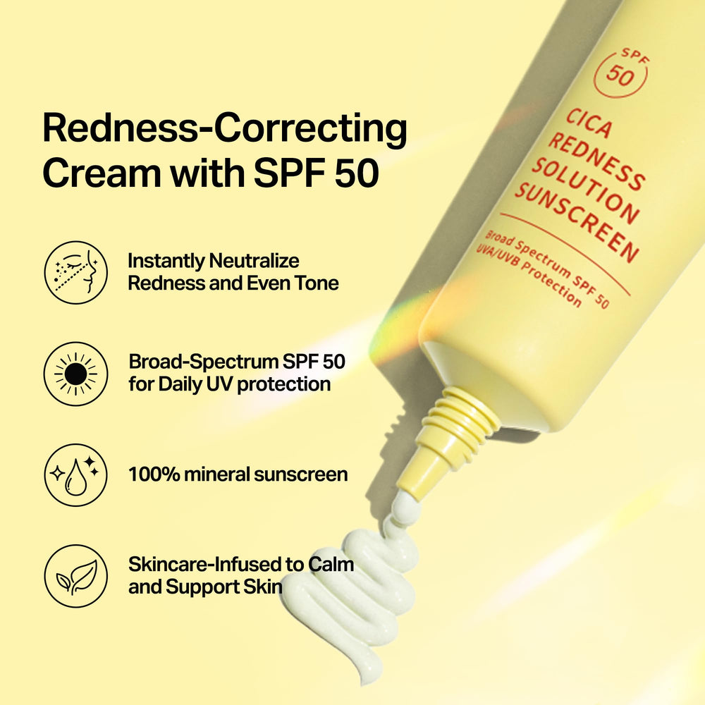 Meebak SPF 50 sunscreen texture applied for UVA/UVB protection.