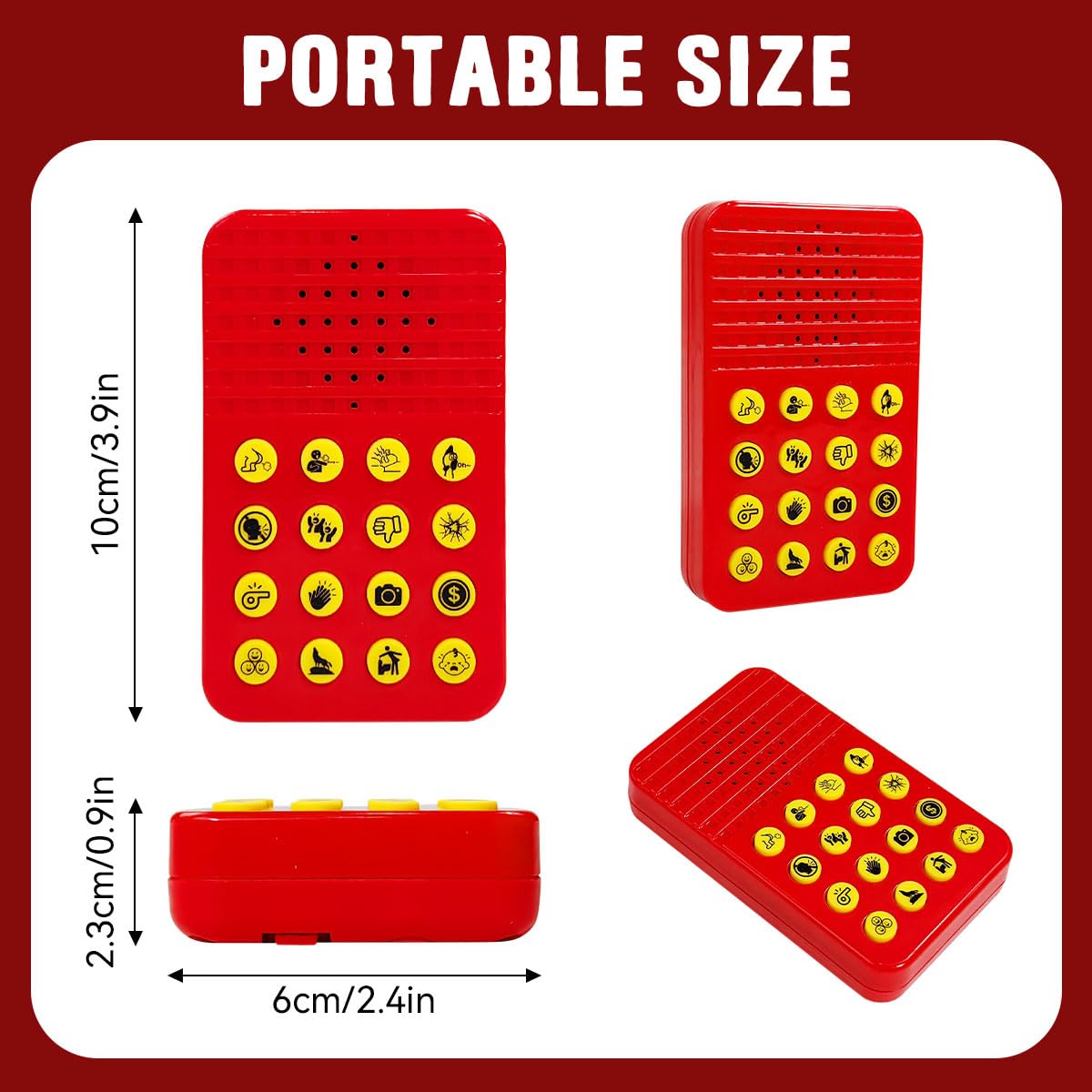 Meemazi Sound Effects Machine battery compartment shows easy setup with 2 AAA batteries.