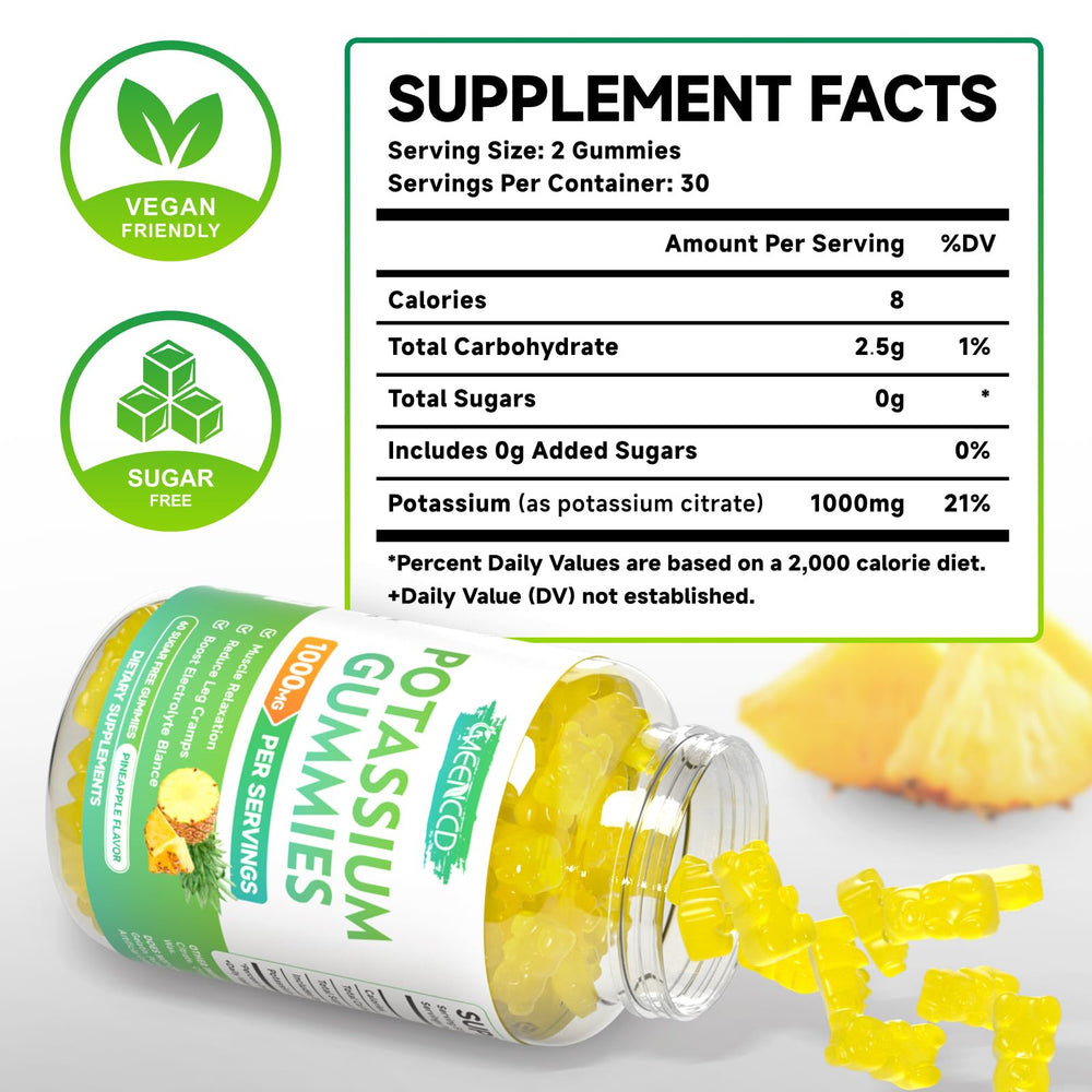 MEENCCD gummies bottle with pineapple, highlighting pineapple flavor