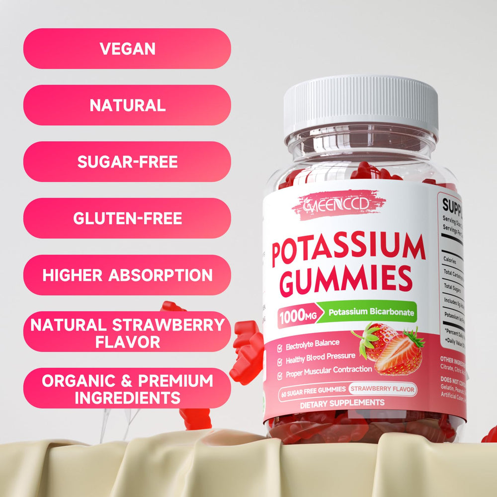 MEENCCD potassium gummies ingredients show vegan non-GMO, soy-free, gluten-free qualities