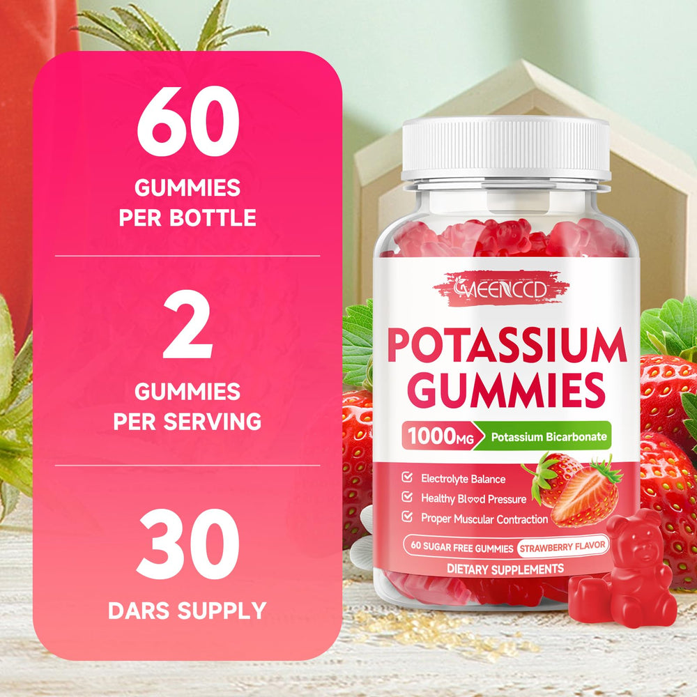 MEENCCD potassium gummies bottle with consumer-friendly format for adults and kids