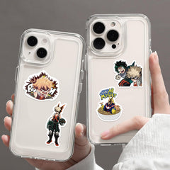Meet Holiday My Hero Academia stickers on bike, scuff-resistant vinyl for rides and commutes.