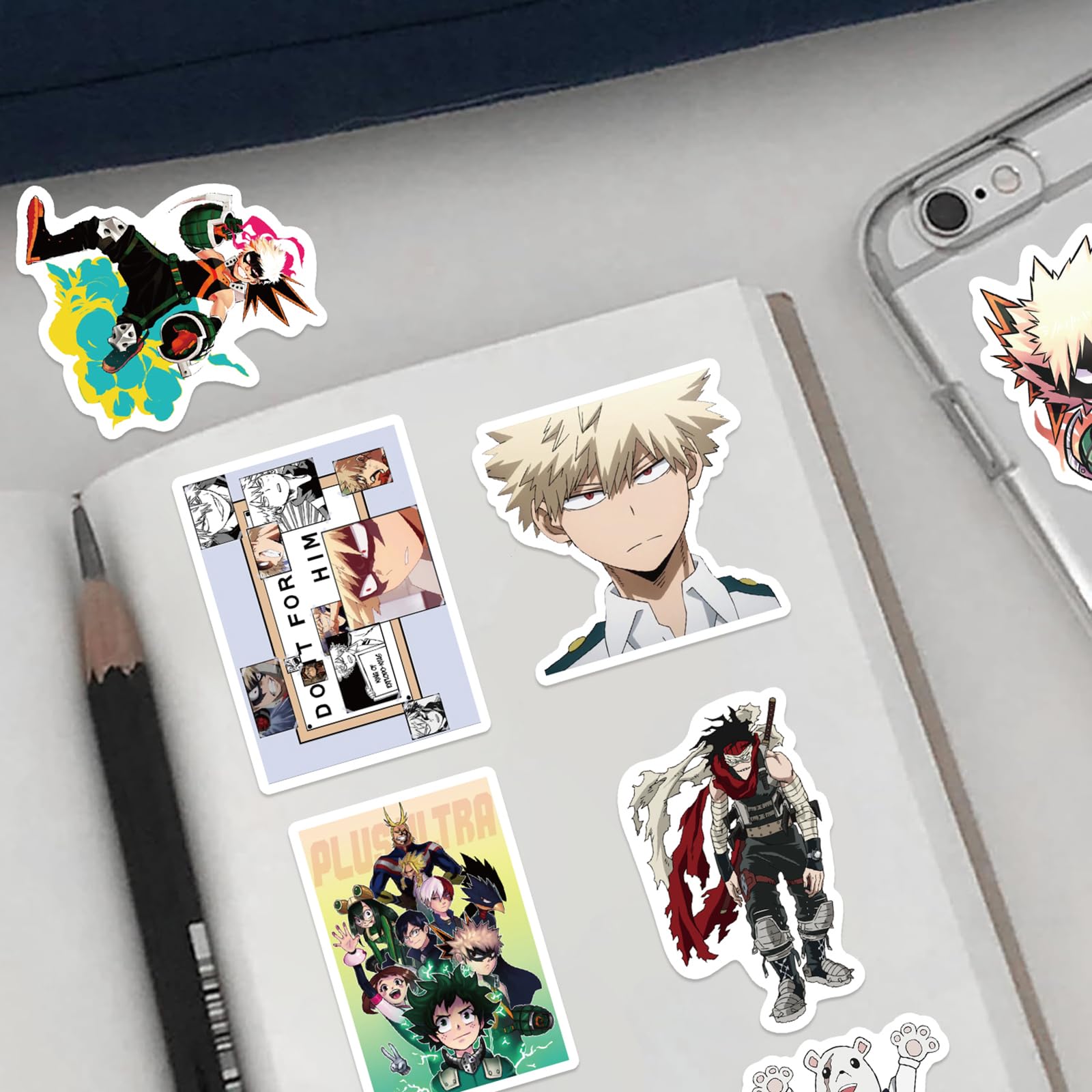 Meet Holiday My Hero Academia stickers on travel case, waterproof vinyl for rugged journeys.