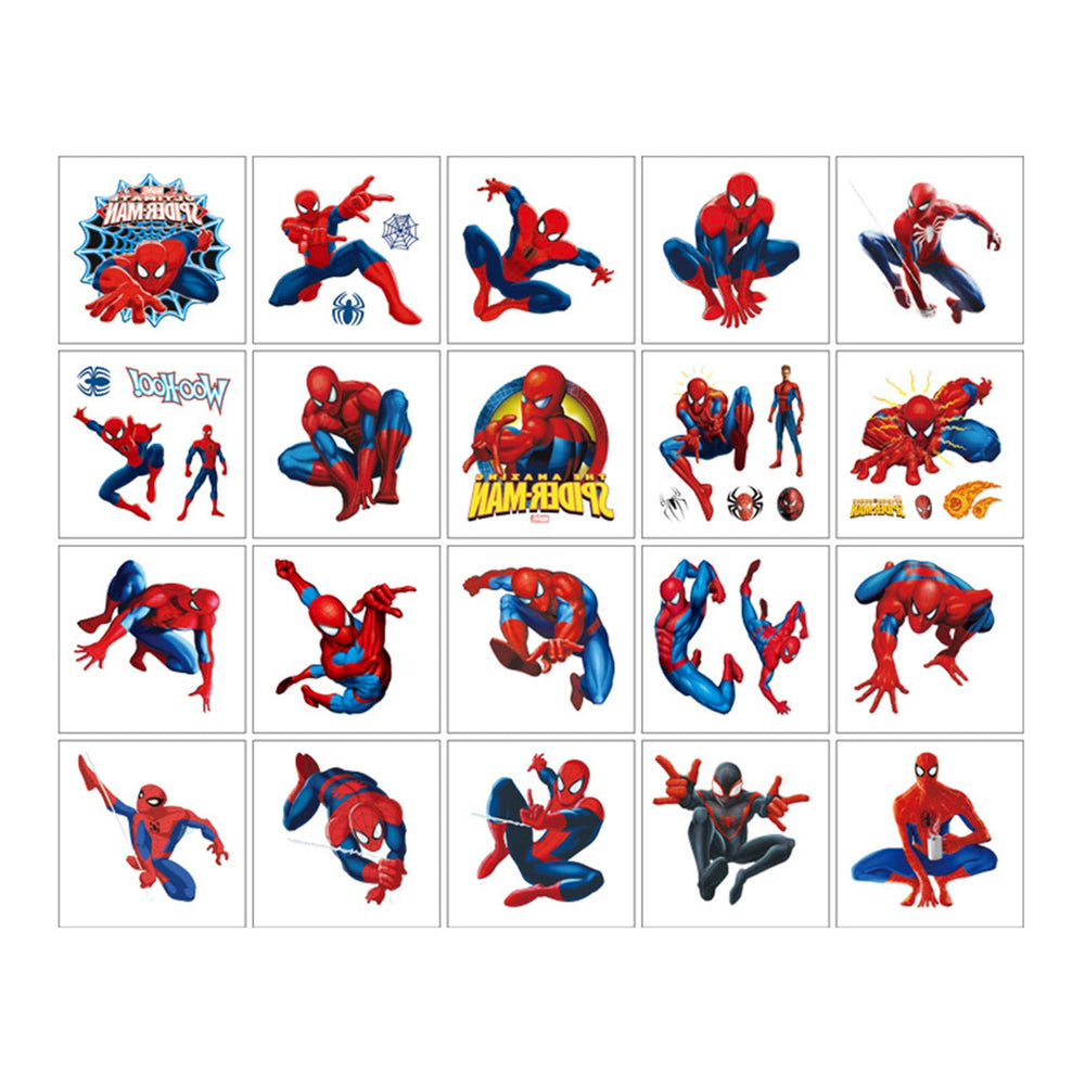 Meet Holiday Spider-Man tattoo sheet, easy application for birthday celebrations.