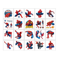 Meet Holiday Spider-Man tattoo sheet, easy application for birthday celebrations.