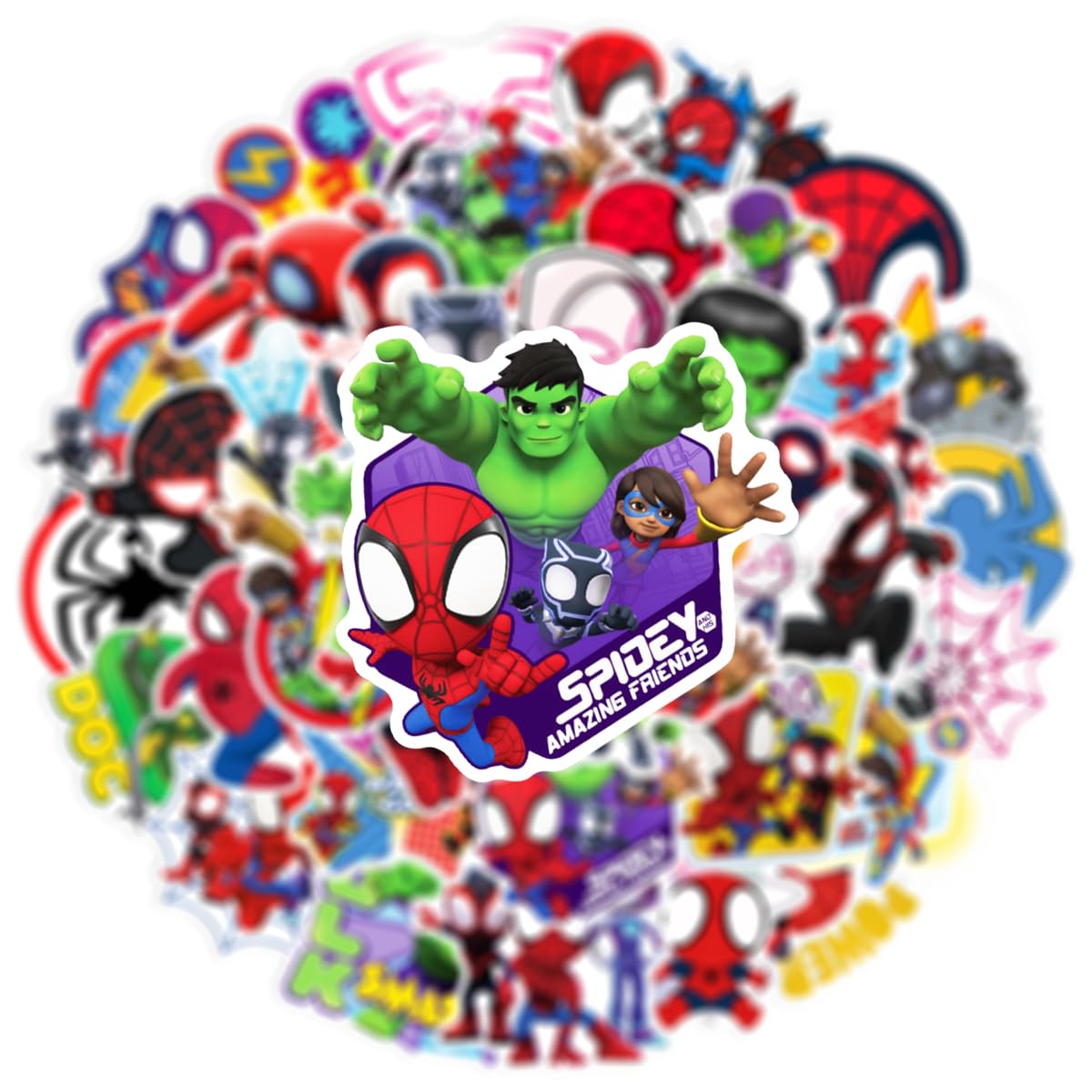 Meet Holiday Spider-Man stickers on a backpack for versatile surface art.