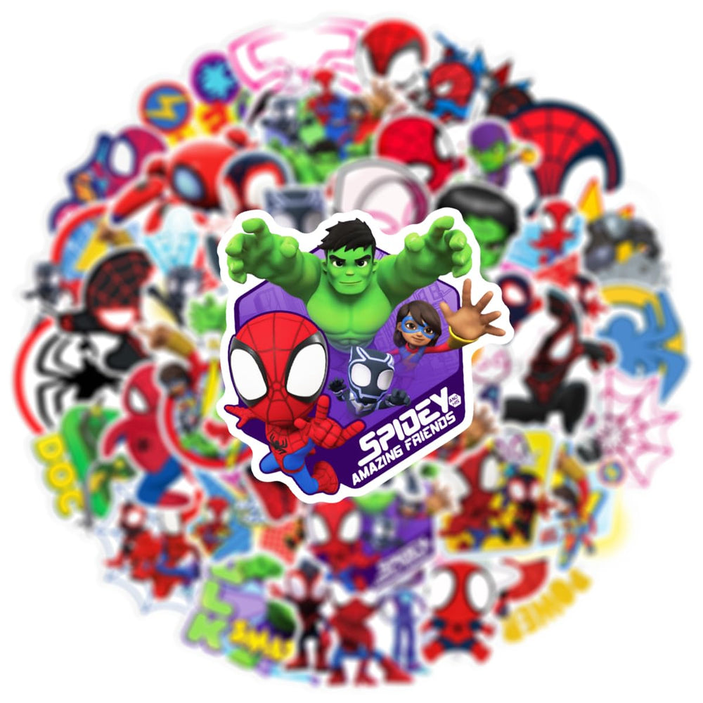 Meet Holiday Spider-Man stickers on a backpack for versatile surface art.