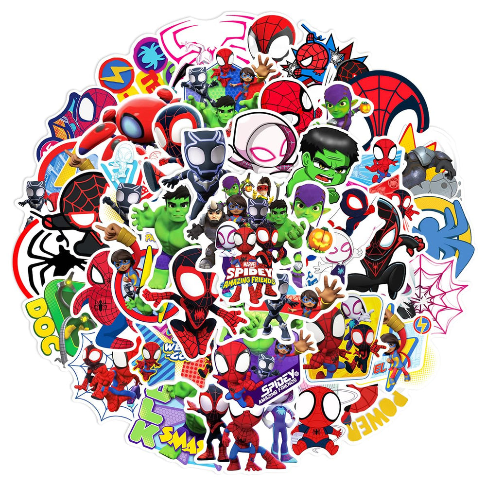 Meet Holiday Spider-Man stickers on a laptop for vibrant, long lasting personalization.