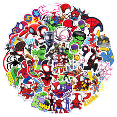 Meet Holiday Spider-Man stickers on a laptop for vibrant, long lasting personalization.