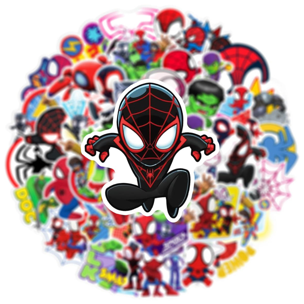 Meet Holiday Spider-Man stickers on luggage for easy, durable travel accents.