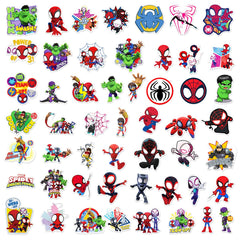 Meet Holiday Spider-Man stickers on a skateboard for bold, colorful styling.