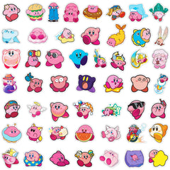 Meet Holiday Kirby stickers close-up of waterproof vinyl detail