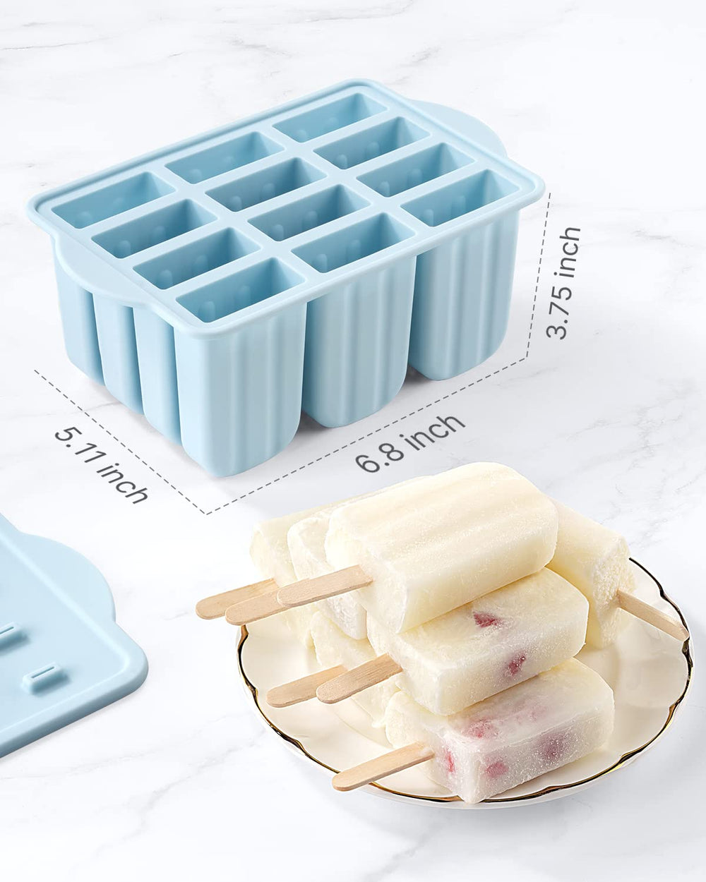 MEETRUE popsicle mold lid with anti-slip base for secure freezing.