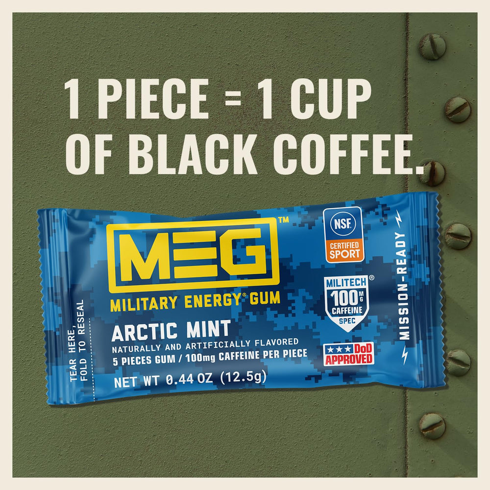 MEG Arctic Mint athlete using gum during training