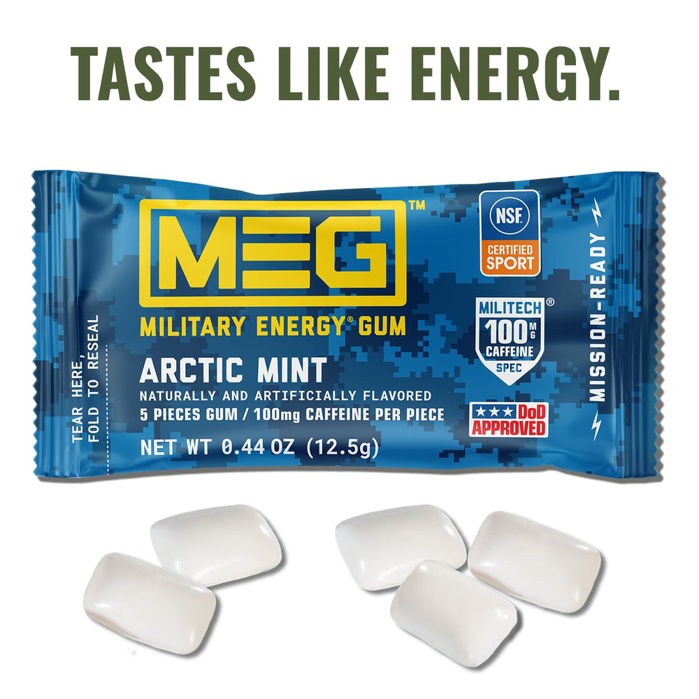 MEG Arctic Mint gum piece ready for instant focus