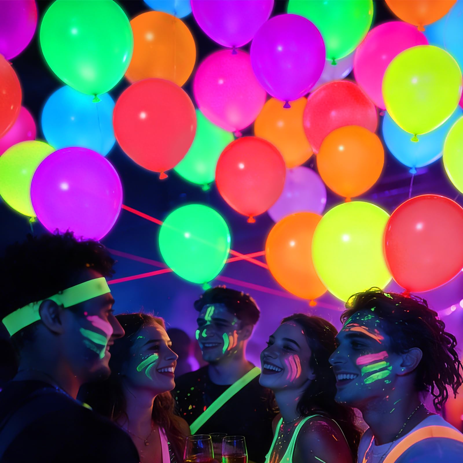 Mega-L Glow in the Dark Balloons inflated to 12 inches for flexible designs.