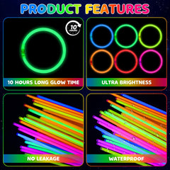 Mega-Loopolis Mega-L glow sticks are waterproof and float, ideal for pool parties.