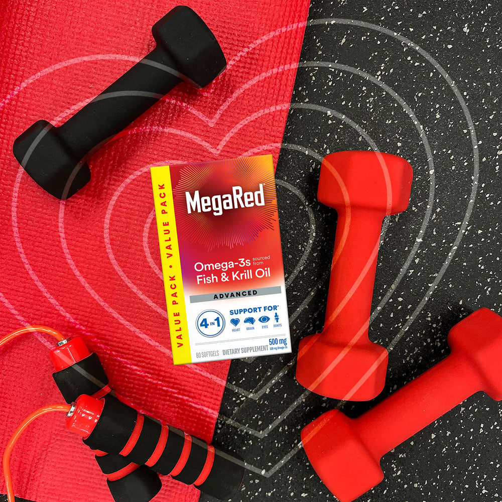 MegaRed heart health visual suggesting cardiovascular support options