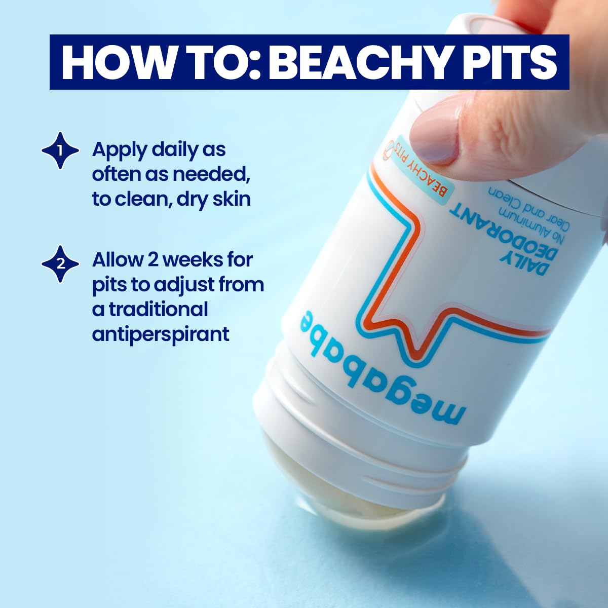 Megababe Beachy Pits application swipe showing smooth glide