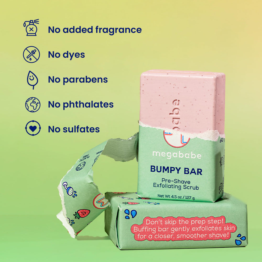 Megababe Bumpy Bar buffed skin texture with gentle beads
