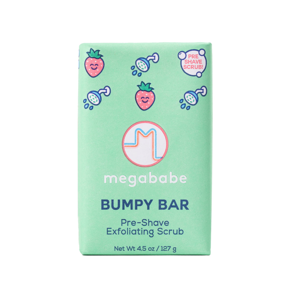 Megababe Bumpy Bar solid exfoliant for smoother skin before shaving