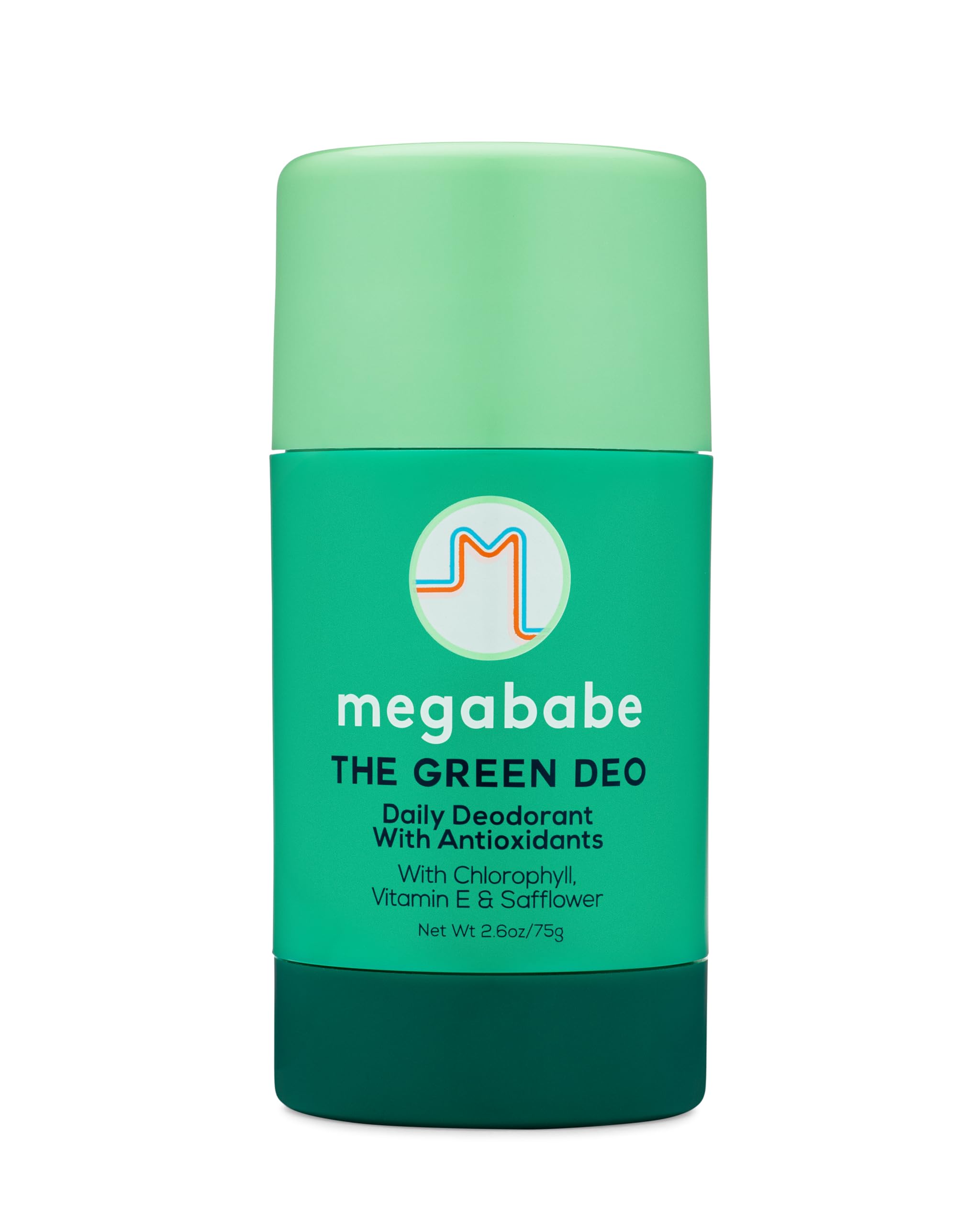 Megababe Daily Deodorant Green Deo bottle highlights natural scent and aluminum-free formula.