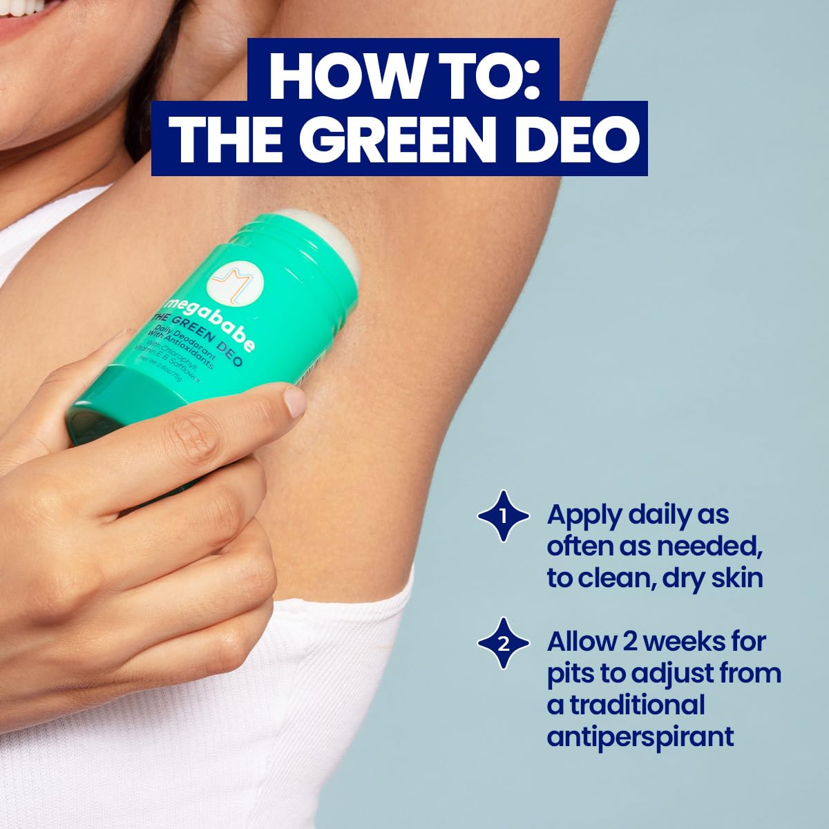 Megababe Daily Deodorant ingredients include safflower oil for skin nourishment.