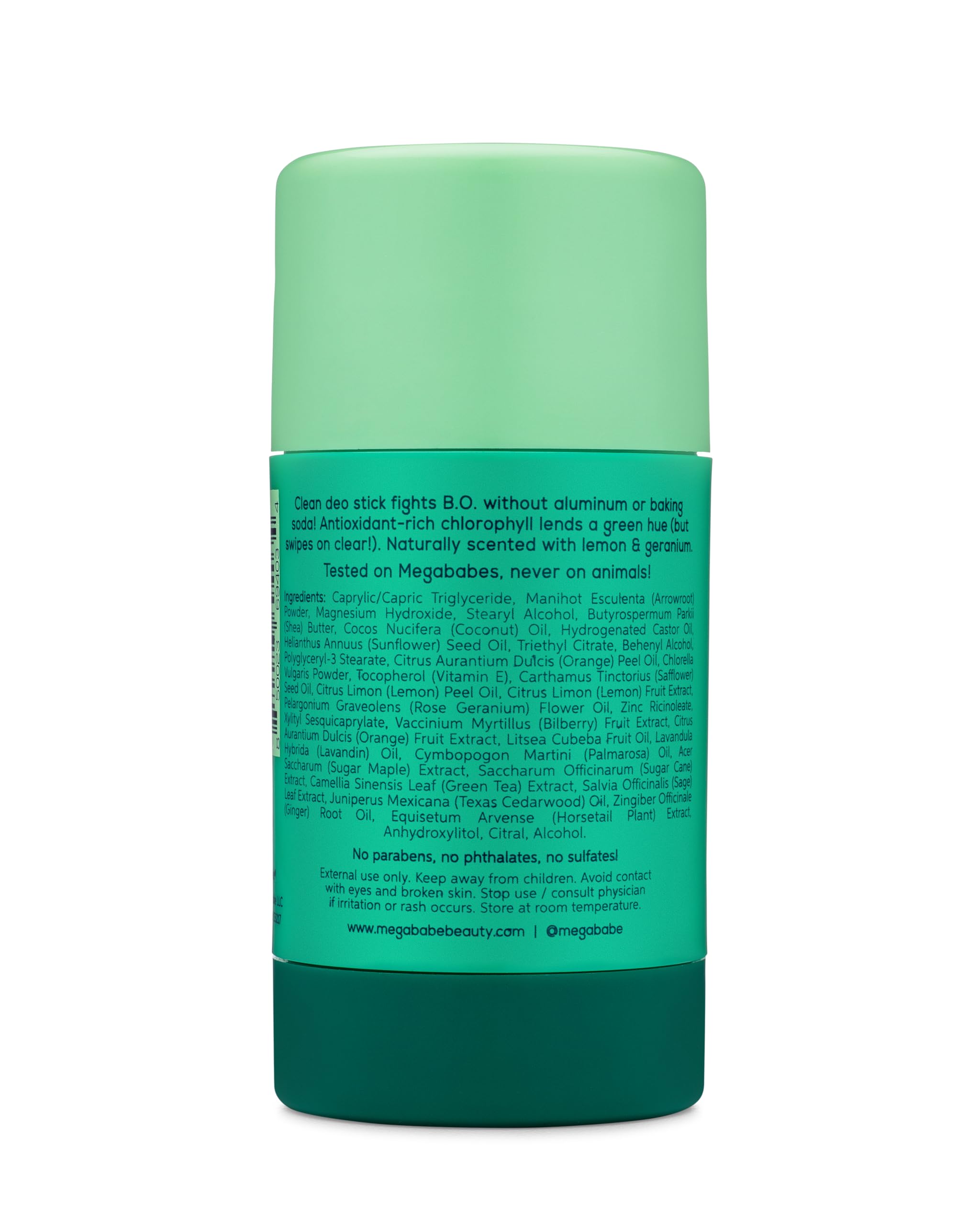 Megababe Daily Deodorant Packaging highlights a 2.6 oz vegan stick.