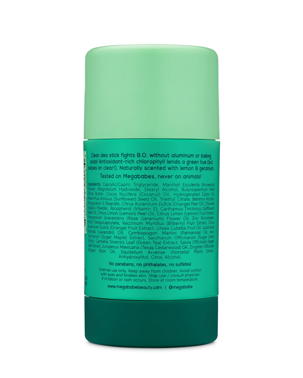 Megababe Daily Deodorant Packaging highlights a 2.6 oz vegan stick.