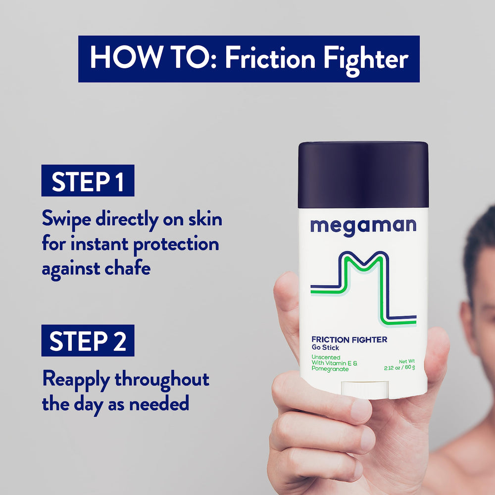 Megababe Megaman Friction Fighter Go vegan, Leaping Bunny certified packaging.